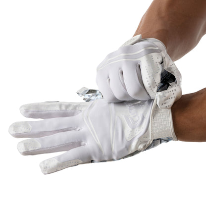 | Game Day Elite Football Receiver Gloves with Silicone Grip | Adult Unisex | Large/Extra Large | White Diamond