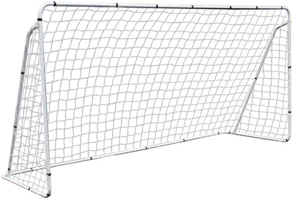 Football Post Soccer Goal Target Net 12 Ft. X 6 Ft. Football Shooting Training Aid Ultimate Backyard Outdoor Kids Official Soccer Goal, Steel Frame