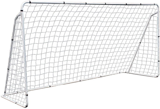 Football Post Soccer Goal Target Net 12 Ft. X 6 Ft. Football Shooting Training Aid Ultimate Backyard Outdoor Kids Official Soccer Goal, Steel Frame