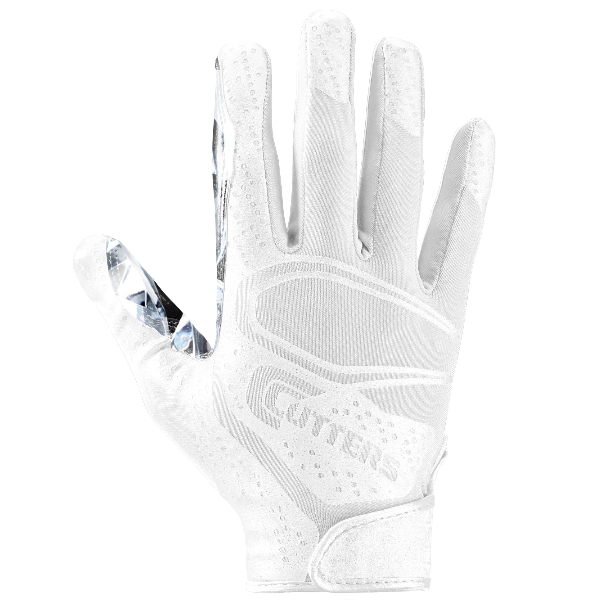 | Game Day Elite Football Receiver Gloves with Silicone Grip | Adult Unisex | Large/Extra Large | White Diamond