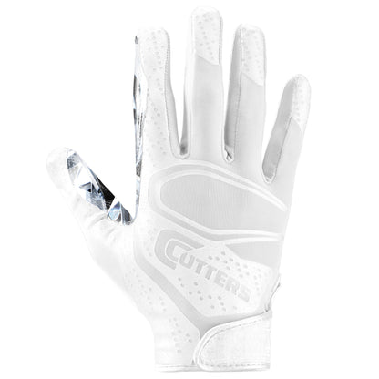 | Game Day Elite Football Receiver Gloves with Silicone Grip | Adult Unisex | Large/Extra Large | White Diamond