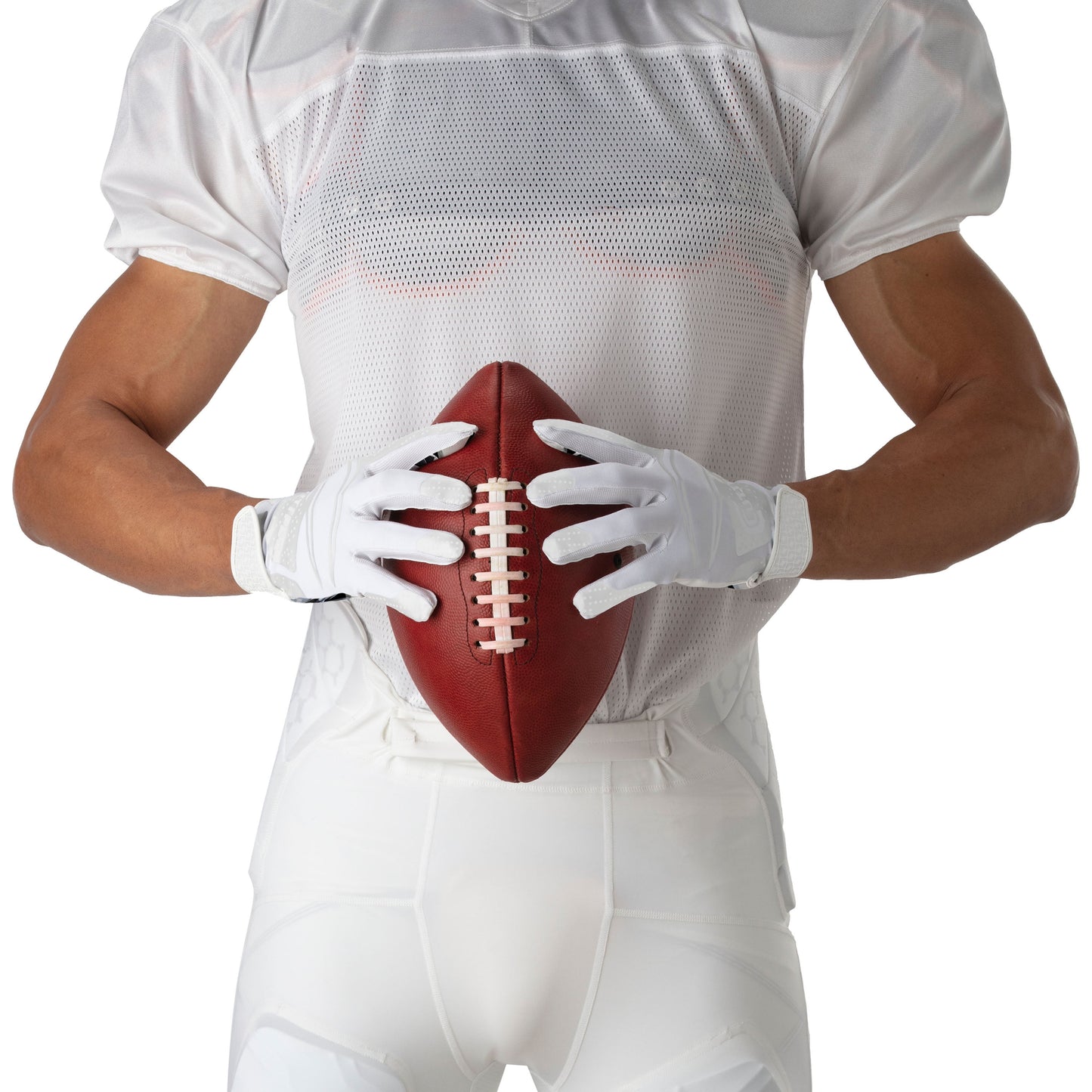 | Game Day Elite Football Receiver Gloves with Silicone Grip | Adult Unisex | Large/Extra Large | White Diamond
