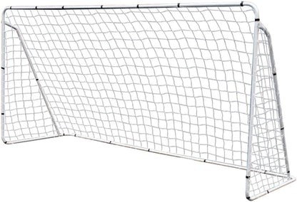 Football Post Soccer Goal Target Net 12 Ft. X 6 Ft. Football Shooting Training Aid Ultimate Backyard Outdoor Kids Official Soccer Goal, Steel Frame